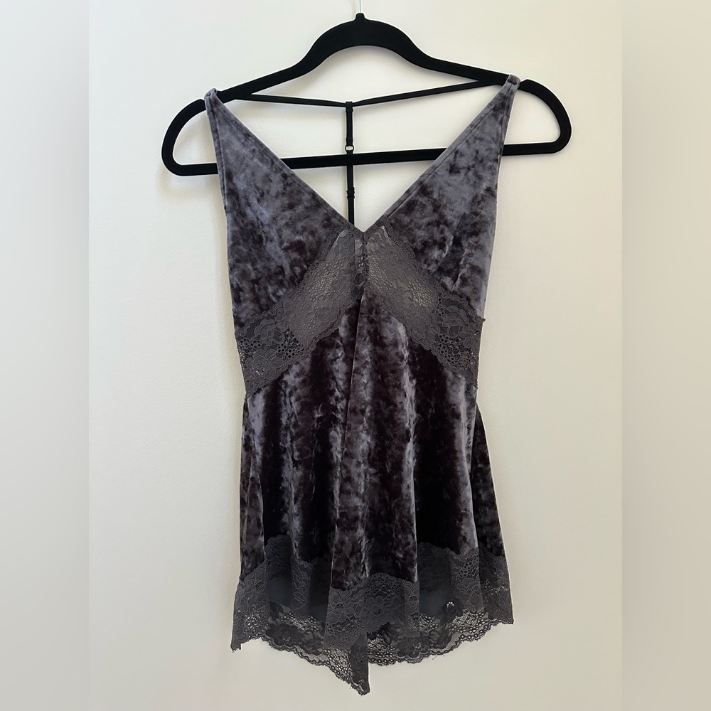Free people intimately Velvet and Lace Baby doll Top